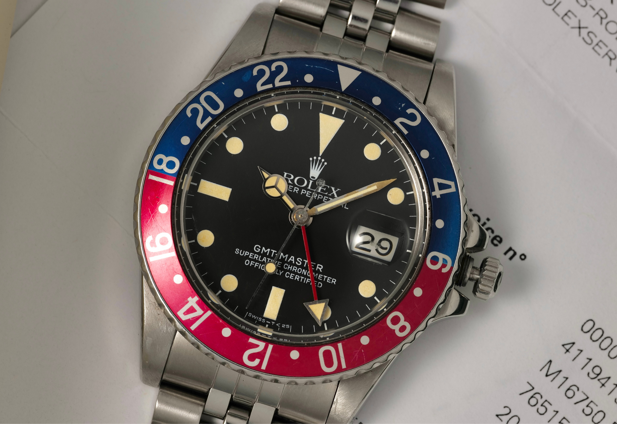 Rolex 16750 Pepsi from 82 with RSC Docs. and case