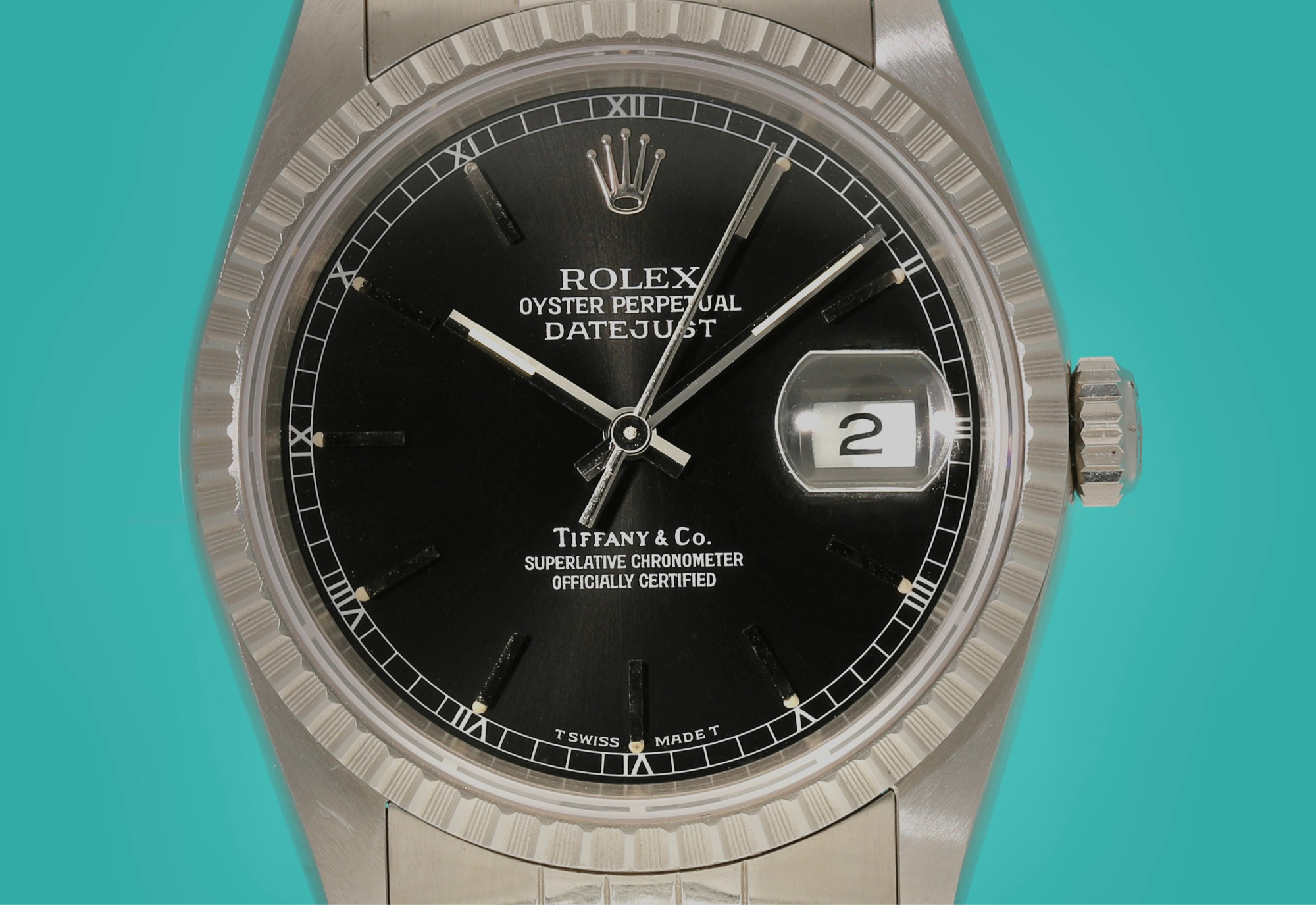 Sunburst Black Tiffany DATEJUST Like NOS condition