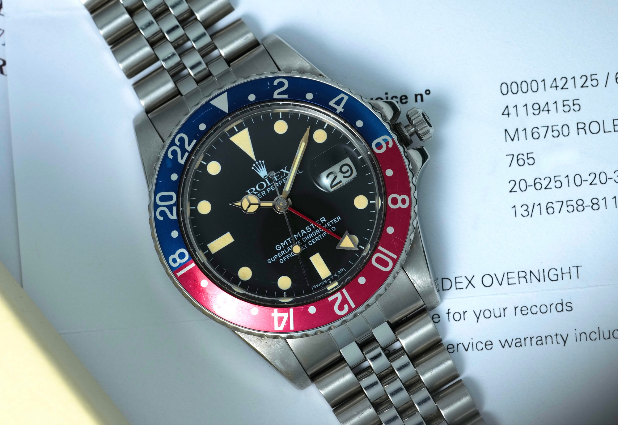 Rolex 16750 Pepsi from 82 with RSC Docs. and case