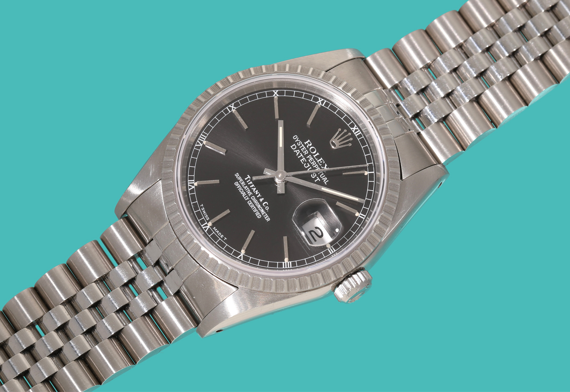 Sunburst Black Tiffany DATEJUST Like NOS condition