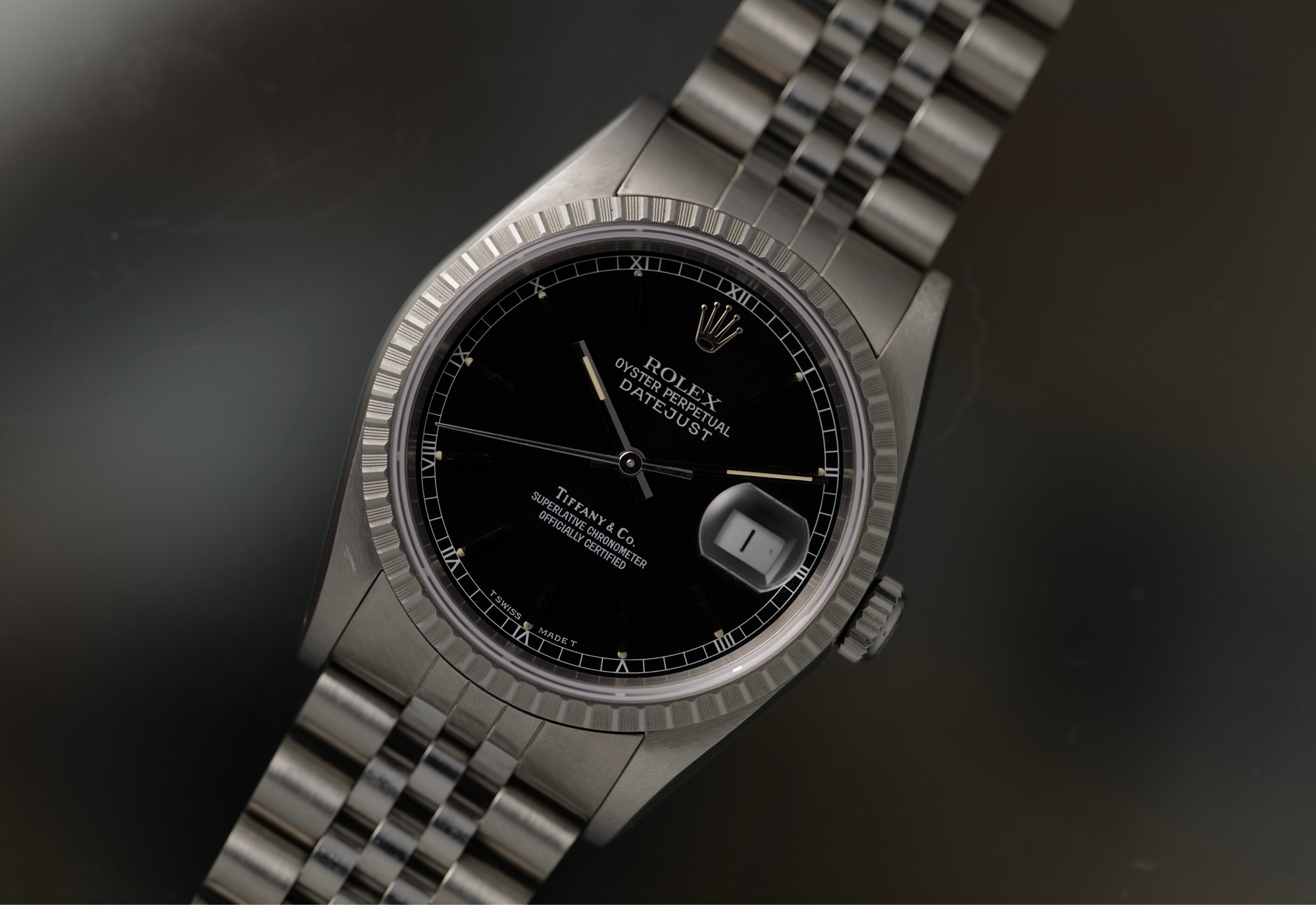 Sunburst Black Tiffany DATEJUST Like NOS condition