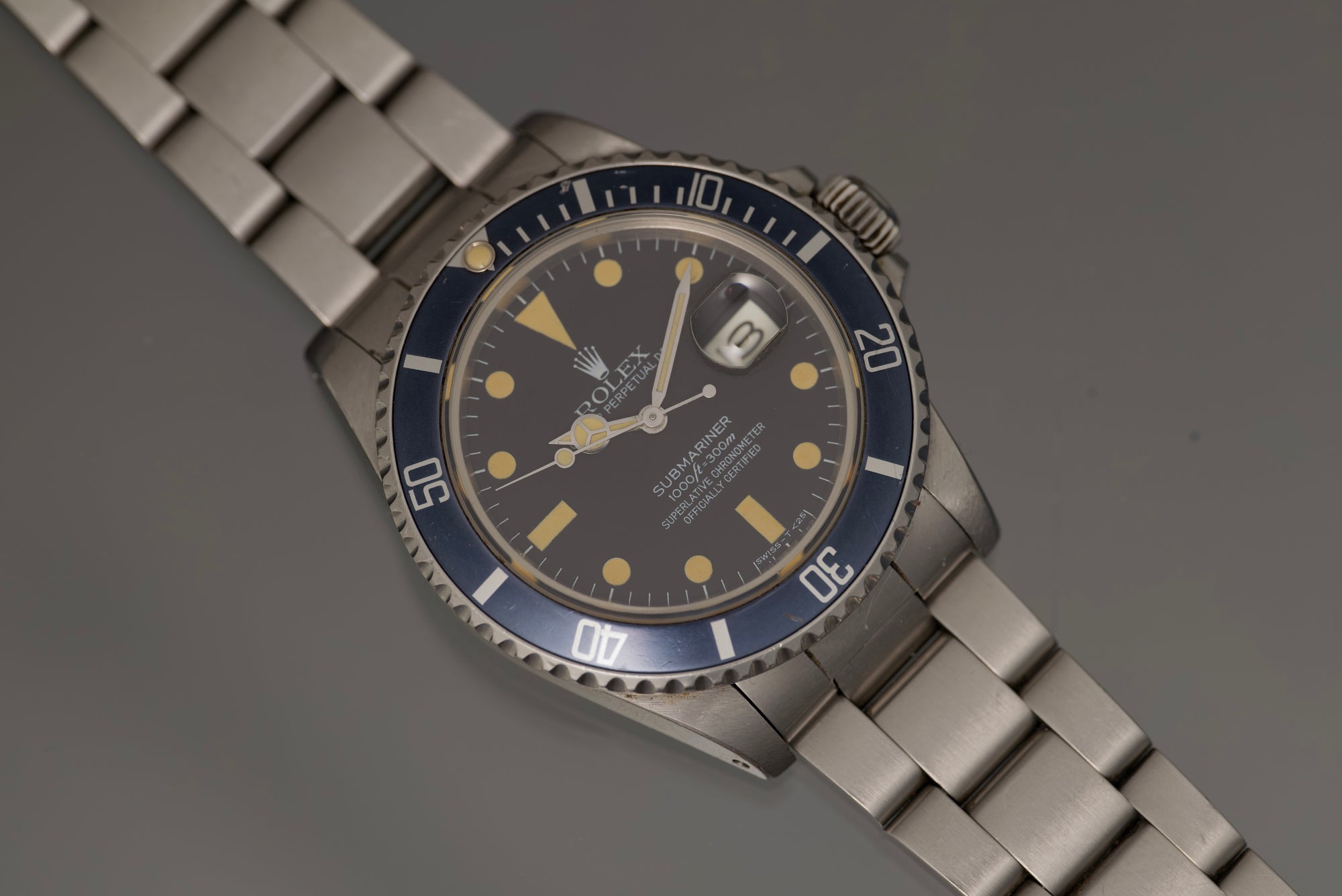 unpolished 16800 Matte Dial 1984 / blue bezel