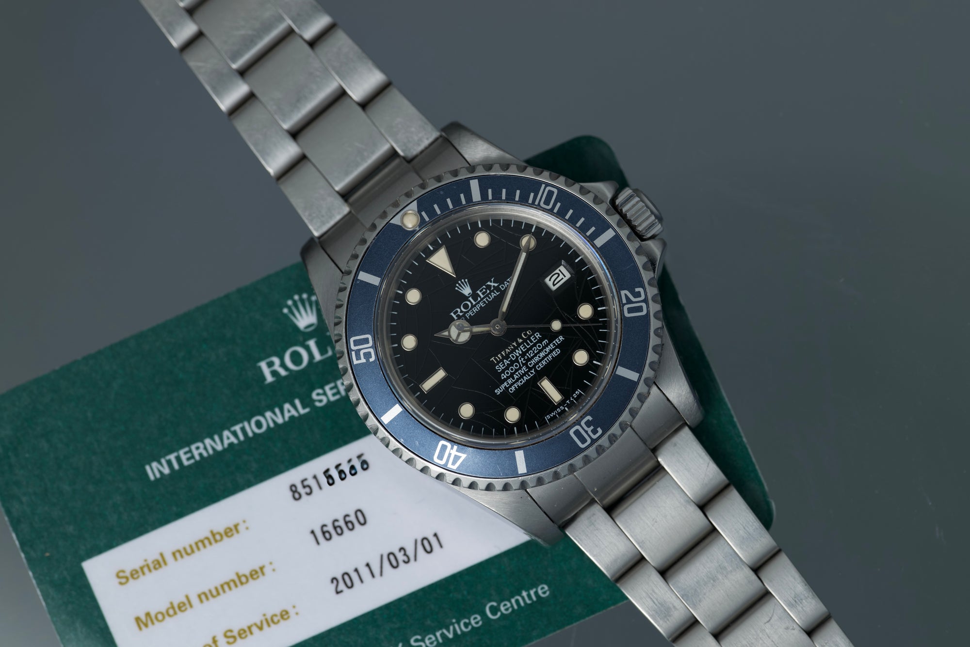 Rolex 16660 Tiffany & CO spider unpolished with RSC Card