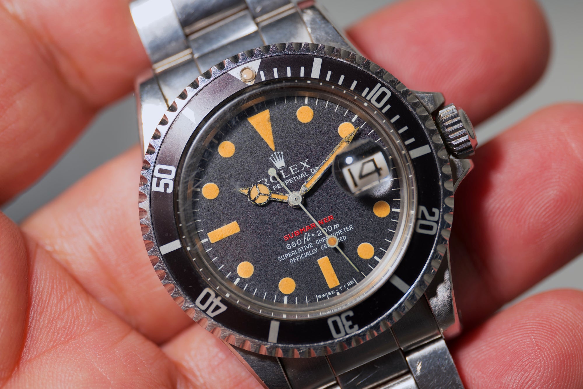 Deep Orange Patina Red sub from 1971 - Unpolished