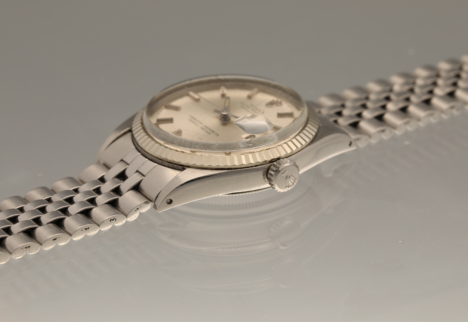 Rolex Silver Datejust Box and Papers 1971
