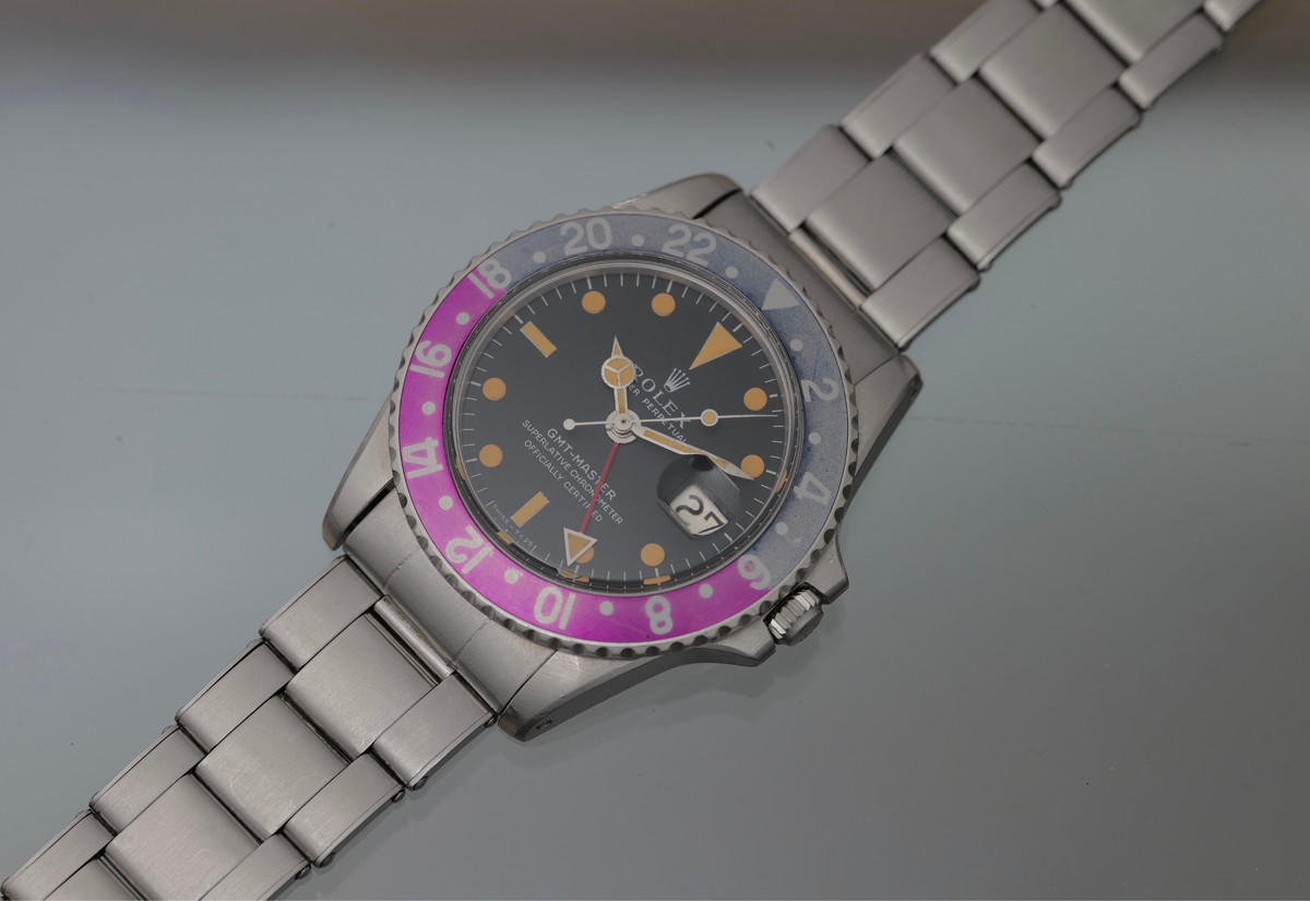 1675 MK1 crazy dial and mega font fuchsia w box and papers.