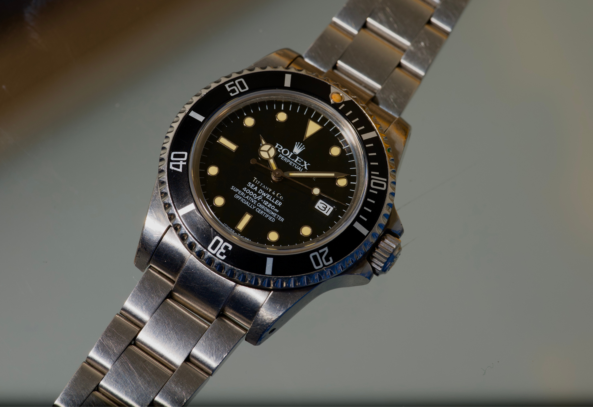 Vividly unpolished Tiffany CO 16660 from 1984 spider dial