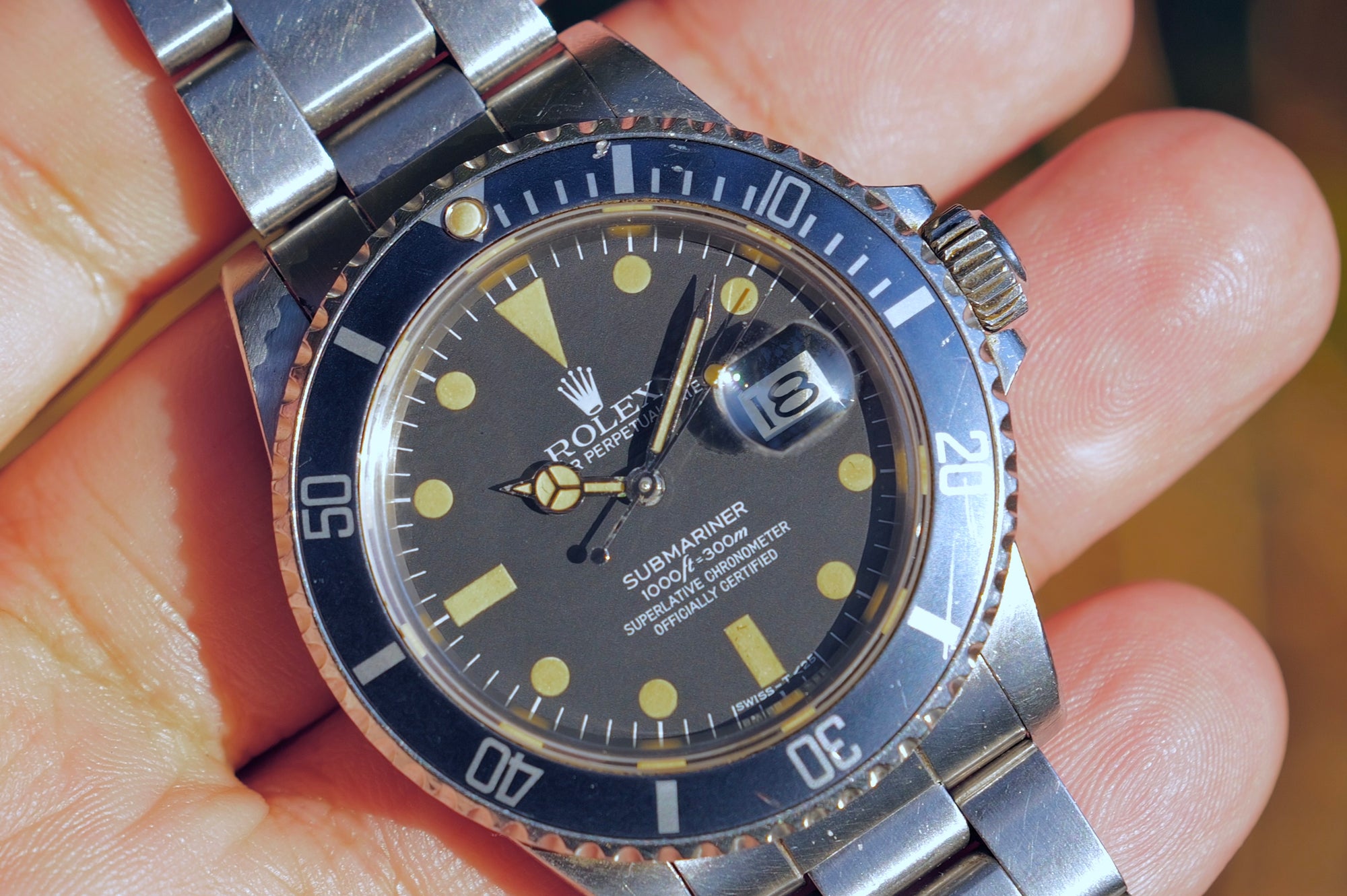 unpolished 16800 Matte Dial 1984 / blue bezel