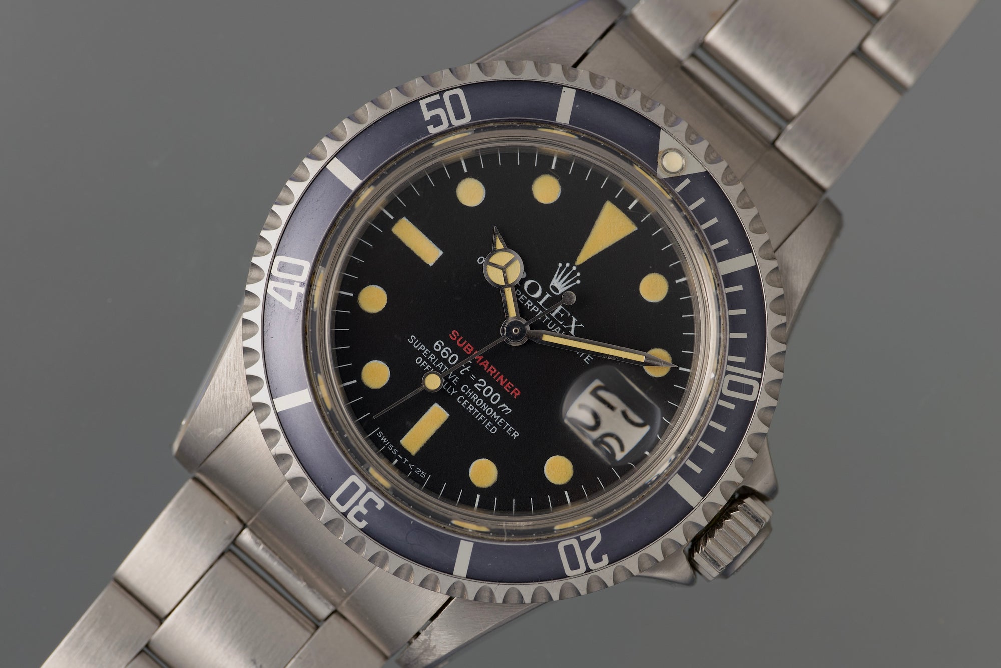 Superb Single Red Submariner  - Sharp Case, Dynamic Patina and a super unique insert