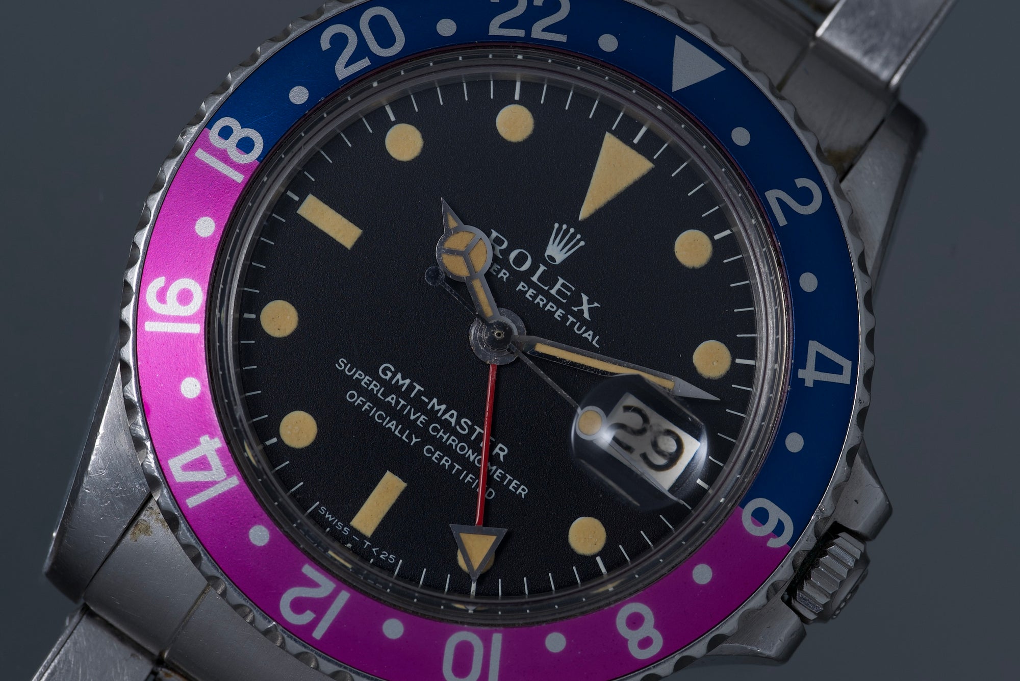 1675 MK1 Dial with Super Fuchsia Insert Box and Paers