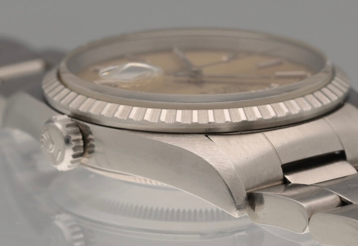 Rolex Datejust 16220 Tropical Cream Tapestry Dial complete set.